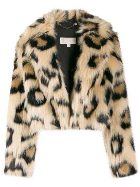 michael kors blue and black leopard faux fur coat womens|Leopard Print Faux Fur Jacket .